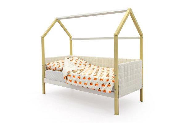 Детская кровать-домик мягкий Svogen цвет бежево-белый (Бельмарко)